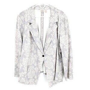 LOGO by Lori Goldstein Print or Solid Stylist Ponte Blazer Parisian‎ Grey 3X NEW